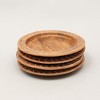 Gulches Brown Round Wood 13 Inch Decorative Bowls with Grass Wreath Rim Pattern 1 Pack - 3 of 4