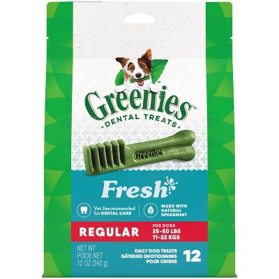 Greenies Regular Chewy Dental Dog Treats Fresh Spearmint - 12oz/12ct