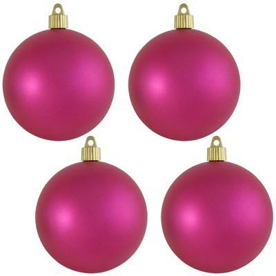 Christmas by Krebs 4ct Glamour Pink Shatterproof Christmas Ball Ornaments 4" (100mm)