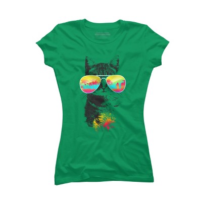 Junior's Design By Humans Cat Breeze By Artemple T-Shirt