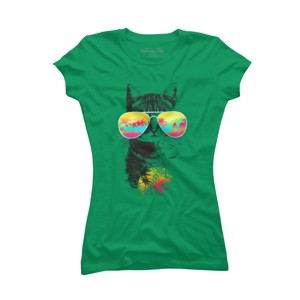 Junior's Design By Humans Cat Breeze By Artemple T-Shirt - 1 of 3