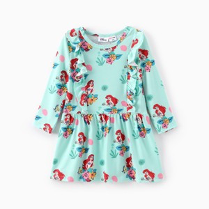 PATPAT Disney Princess Toddler GirlsAriel/Rapunzel 1pc Naia? Floral Ruffled Dress - 1 of 4