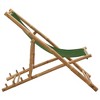 vidaXL Adjustable and Foldable Deck Chair - Bamboo and Polyester Canvas, Green - Ideal for Beach, Garden, or Campsite - 3 of 4