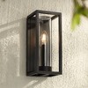 John Timberland Henry 12 1/2" High Modern Outdoor Wall Light Fixture Mount Porch House LED Bulb Weatherproof Sand Black Metal Clear Glass Shade - 2 of 4