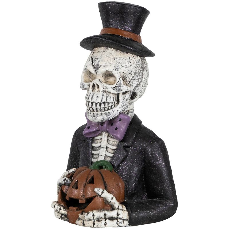 Northlight 23.5" LED Lighted Skeleton with Jack-O-Lantern Halloween Decoration, 6 of 11
