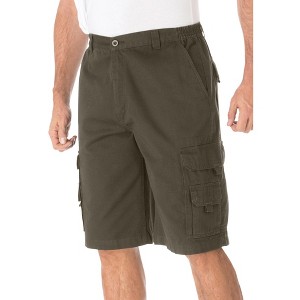 Boulder Creek by KingSize Men's Big & Tall 12" Side Elastic Denim Cargo Shorts - 1 of 4
