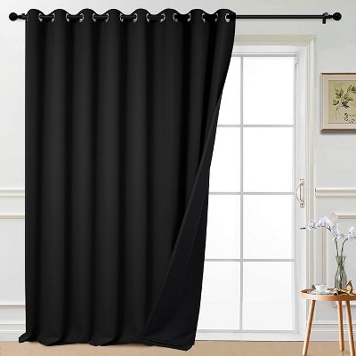 Yakamok Room Darkening Thermal Insulated Blackout Curtains for Bedroom (W100 x L108,Black 1 Panel)