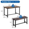 3-Piece Dining Table Set for 4 People, Kitchen Table with 2 Upholstered Benches - 3 of 4