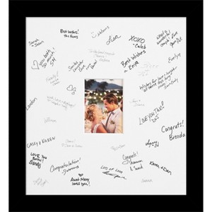 Basic Signature Mat Picture Frame – Guest Book Alternative for Weddings, Graduations, or Retirement – Autograph Photo Mat for Signature Board - 1 of 4