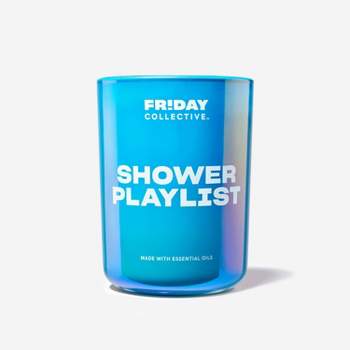 8oz 1-Wick Glass Shower Playlist Candle Blue - Friday Collective