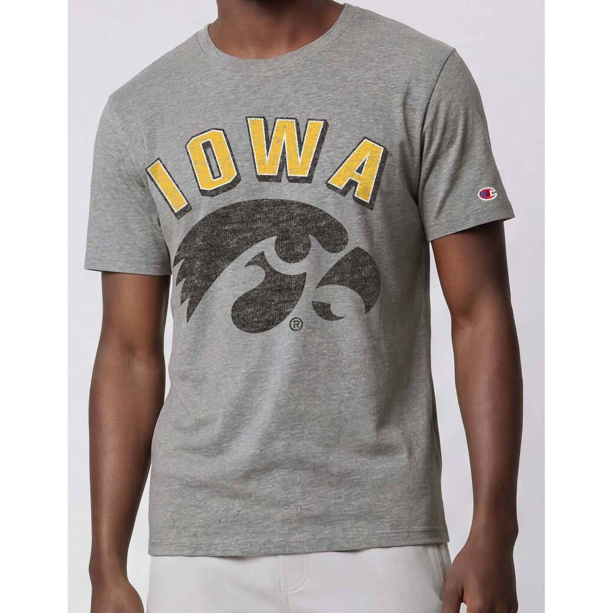 NCAA Iowa Hawkeyes Men's Champion Gray Short Sleeve T-Shirt - thumbnail 4