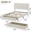 Upholstered Platform Bed Frame with Storage Drawers, Mattress Foundation with Solid Wooden Slats Support, No Box Spring Needed - 2 of 4