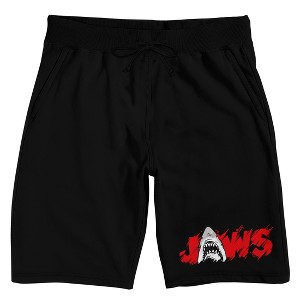 Jaws Great White Title Logo Men's Black Lounge Shorts - 1 of 4