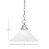 Toltec Lighting Any 1 - Light Pendant in  Brushed Nickel with 12" Frosted Crystal Shade - 2 of 2
