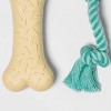 Rubber Bone & Rope Dog Toy - 2pk - Boots & Barkley™ - 3 of 3