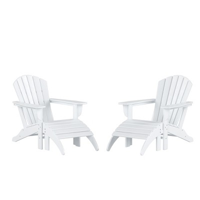 WestinTrends Dylan HDPE Outdoor Patio Adirondack Chairs with Ottomans (4-Piece Conversation Set)