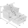 Corduroy Sofa Chair with Ottoman,Single Seat Sofa Chair for Small Spaces,Retro Corduroy Sofa Chair for Living Room or Bedroom-Coolbibila - 4 of 4