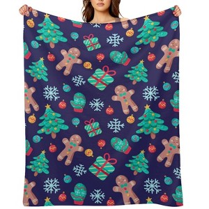 Green Christmas Presents Christmas Throw Blanket Soft Fleece Christmas Blanket Cozy Flannel Throw for Couch Bed 40x50 inches - 1 of 1
