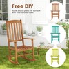 Tangkula Patio Rocking Chair w/ 400 lbs Weight Capacity Eucalyptus Wood Porch Rocker w/ High Back - 3 of 4