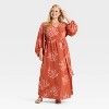 Women's Bishop Long Sleeve Maxi Wrap Dress - Ava & Viv™ - 3 of 3