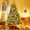 Tangkula 6.5'Pre-lit Snow Flocked Christmas Tree with 450 LED Lights &Foldable Stand - 2 of 4
