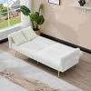 Dovelina Corduroy Foldable Double Sofa Bed with Folding Armrests for Living Rooms -Yellow - 4 of 4