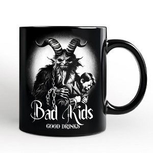 Krampus Spooky Portrait Personalized Mug Horror Villain Theme Halloween Gift with Custom Name Black 12oz - 1 of 4