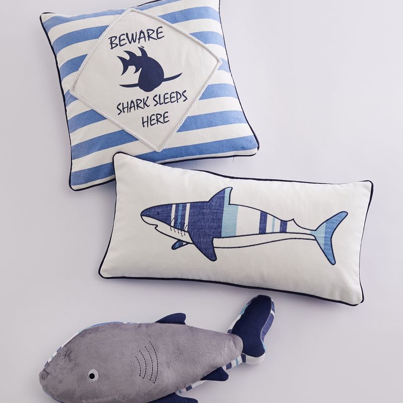 Sammy Shark Beware Decorative Pillow - Levtex Home, 2 of 4