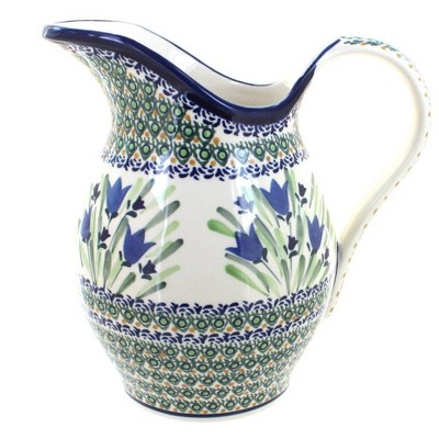 Blue Rose Polish Pottery Blue Tulip Pitcher