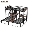 Bellemave Twin over Twin over Twin Metal Bunk Bed ,triple metal bunk bed with Storage shelves and storage stairs,black - 2 of 4