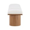 Meridian Furniture,Pavilion Cream Boucle Fabric Bench - 3 of 4