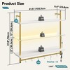 Bestier 41" Floating Shelves with LED Light, 3-Tier Wall-Mounted Wood Shelves with 8 S-Hooks, White Finish & Gold Frame - 4 of 4