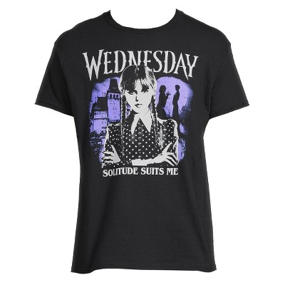Wednesday Addams Series Women's Solitude Suits Me Graphic Print T-Shirt
