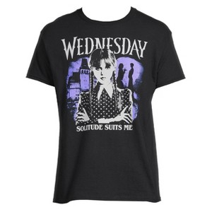 Wednesday Addams Series Women's Solitude Suits Me Graphic Print T-Shirt - 1 of 3