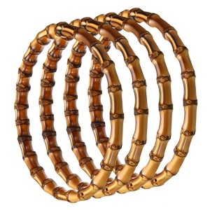Unique Bargains Bamboo Polished Handmade Supplies Round Purse Handles 4 Pcs - 1 of 4