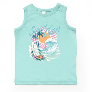 The Juniper Shop Sunset Chaser Waves Youth Tank Top - S - Seafoam - 1 of 4