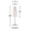 360 Lighting Snippet 26" High Modern Accent Table Lamps Set of 2 Silver Brushed Nickel Finish Metal White Shade Living Room Bedroom Bedside Nightstand - 3 of 3