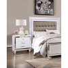 Sapphtopaz Modern Nightstand with Crocodile-Textured Drawer Bedside Table with Mirror Trim & Pull Elegant Night Stand for Bedroom, Living Room - 4 of 4