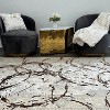 LunaLulinlk Luxury Area Rug in Beige and Gray with Bronze Circles Abstract Design - 4 of 4