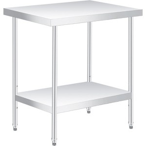 Stainless Steel Work Table with Adjustable Undershelf - Heavy Duty Metal Prep Table for Commercial Kitchen, Restaurant, Hotel - 1 of 4