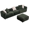 GDFStudio Froid 114" Modern Corduroy 3-Seater Sofa with Movable Ottoman and Metal Legs - 4 of 4