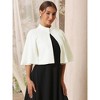 INSPIRE CHIC Women's Formal Crew Split Short Sleeve Evening Cape Blazer Shrug - 2 of 4