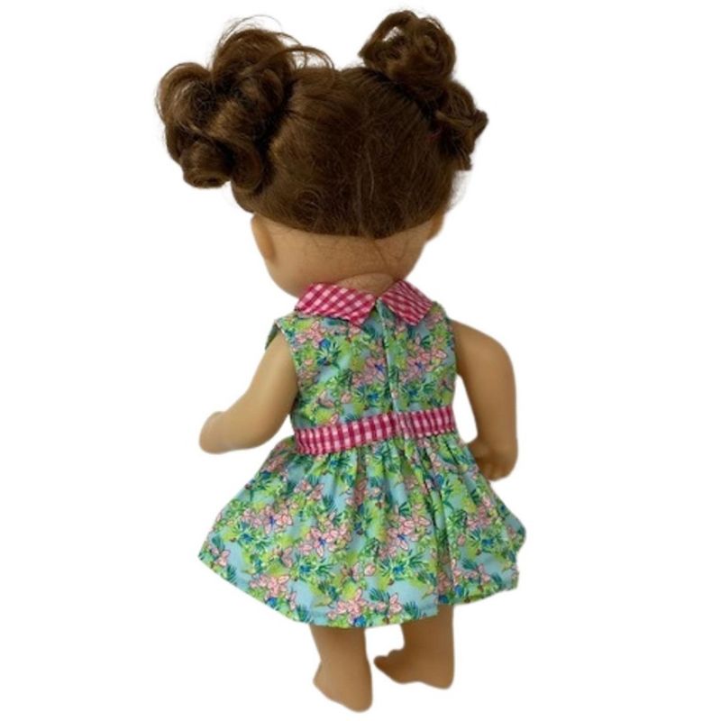 Doll Clothes Superstore Flower And Check Dress Fits 14 Inch Baby Alive And Little Baby Dolls, 4 of 5