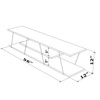 Vynxaria Tars Mid Century Modern TV Stand, 56" Low Unit with 4 Open Shelves, Metal Cords, White/Chrome Finish - 4 of 4