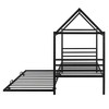 Twin Size House Shape Platform Bed With Trundle, Metal Twin Platform Bed Frame For Teens Bedroom, Easy Assembly - 3 of 4
