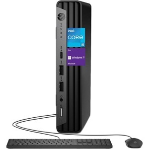 HP ProDesk 400 G9 MFF Desktop, Intel i5-13500T, 8GB RAM, 256GB SSD, Intel UHD, Wi-Fi 6, Non-backlit Keyboard, FreeDOS, Black - 1 of 4