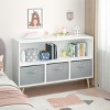 KWPZQEB Toy Storage and Organizer, Kids Bookshelf with Collapsible Fabric Drawers, Toddler Bookcase and Storage Bin - 3 of 4