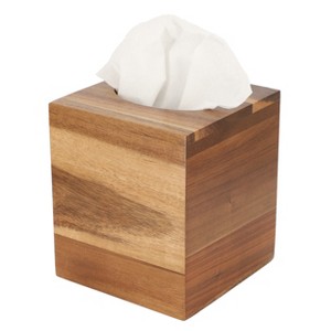 MegaChef Acacia Wood Tissue Box Holder - 1 of 4