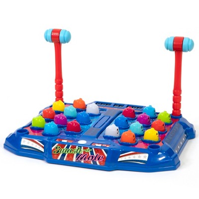 Retro Arcade Blue Electronic Smash-A-Mole Tabletop Game with LED Scoreboard