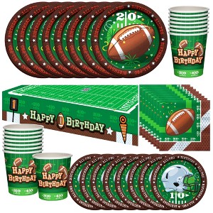 Treasures Gifted Football Birthday Party Supplies Dinnerware Deluxe Set for 16 Guests - 1 of 1